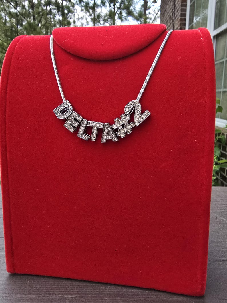 Personalized Delta Sigma Theta Bling Line Number Necklaces - Line ...