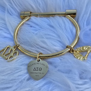 Delta Shackle Screw Bar Bangle Bracelet - Delta Sigma Theta Bracelet - Sorority Bracelet - DST Bracelet - Divine Nine - Sorority Jewelry image 8