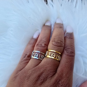 Delta Delta Theta griechischer Buchstabe einstellbarer Ring - DST Ring - Delta Ring - Schwesternschaft Schmuck - 1913 Ring - Sorority Ring