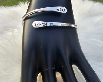 Delta Spring 2024 Adjustable Cuff Bracelet - HBCU Bracelet Delta Sigma Theta Bracelet - DST - Spring 2024 - Sorority Jewelry