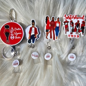 Delta sorority badge reels
