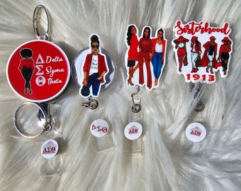 Delta sorority badge reels