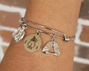 Delta Bracelet - 1913 - Delta Sigma Theta Bracelet - Sorority Bracelet - DST Bracelet - Divine Nine - Sorority Jewelry - HBCU