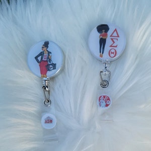 Delta sorority badge reels