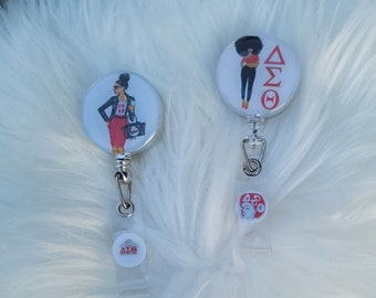 Delta sorority badge reels