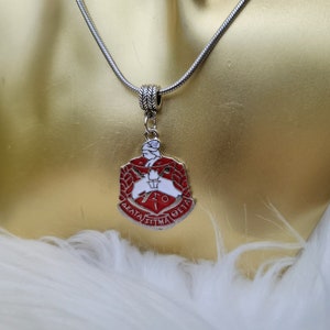 Delta Sigma Theta Crest Sorority necklace available in silver and gold