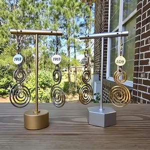 Delta Sigma Theta Dangling Earrings - DST Earrings - Delta Sigma Theta earrings - Sorority Jewelry - Jewelry - FREE SHIPPING