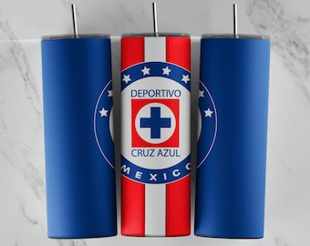 Cruz Azul Sublimation Design, Great for 20oz Skinny Tumblers can be used for sublimation, Waterslide or to print vinyl wraps, Soccer Design