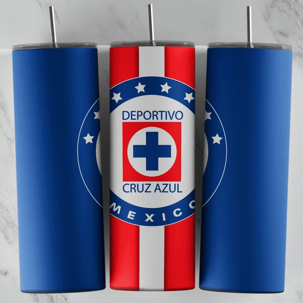 Cruz Azul Sublimation Design, Great for 20oz Skinny Tumblers can be used for sublimation, Waterslide or to print vinyl wraps, Soccer Design