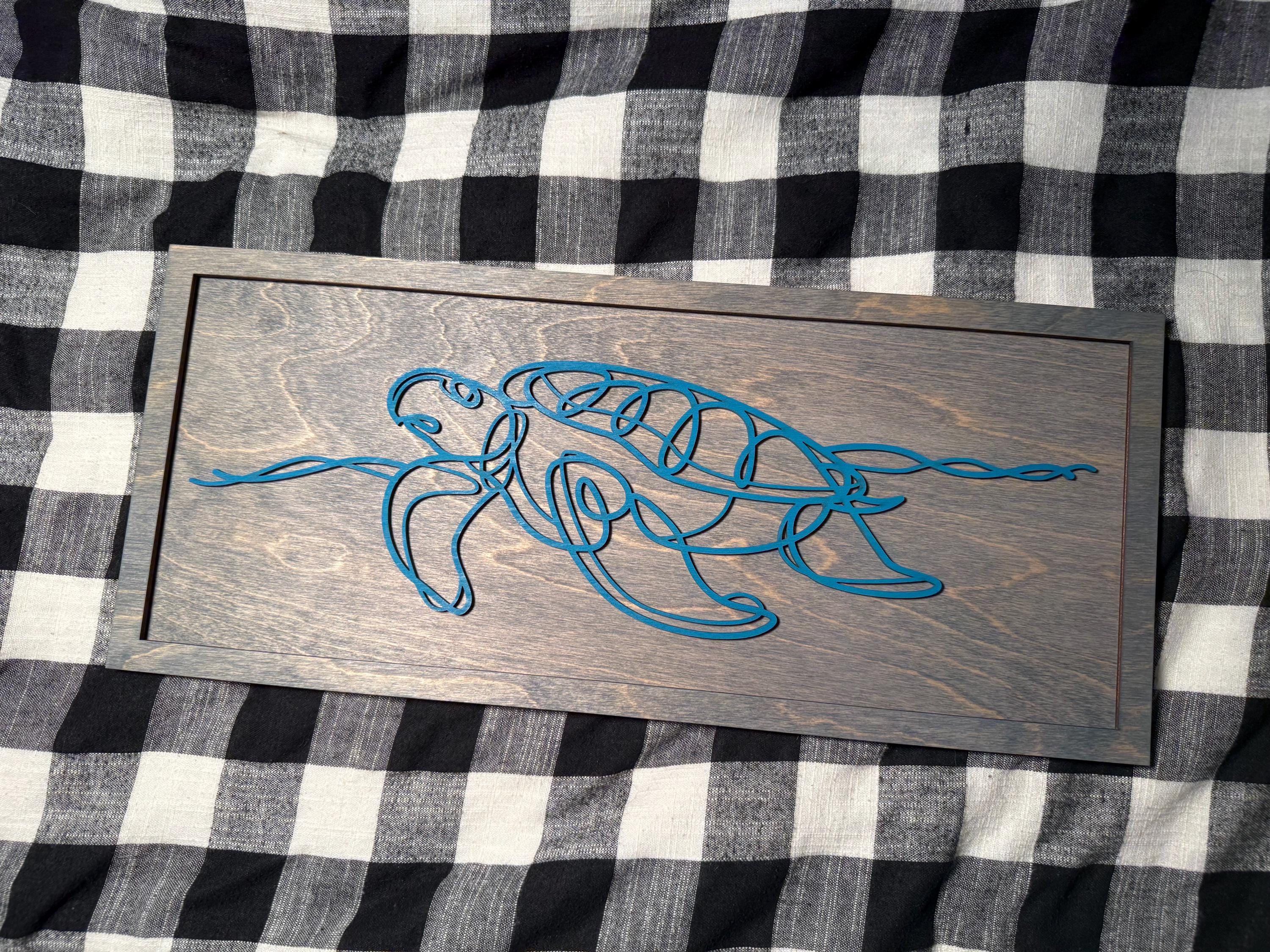 Sea Turtle Wood Art - Etsy