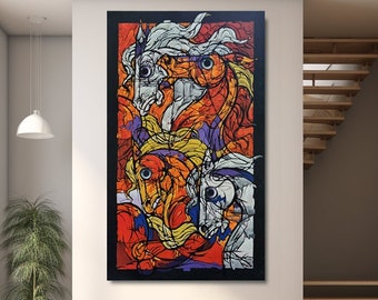 Handgeschilderd paard acrylportret: paardenkunst
