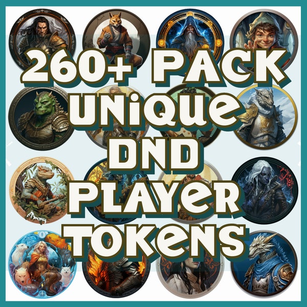 260+ D&D Player Tokens Mega Pack - Transform Your Digital Tabletop Experience! | DnD | Digital Tabletop | Roll20 | Fantasy Grounds | DnD5e