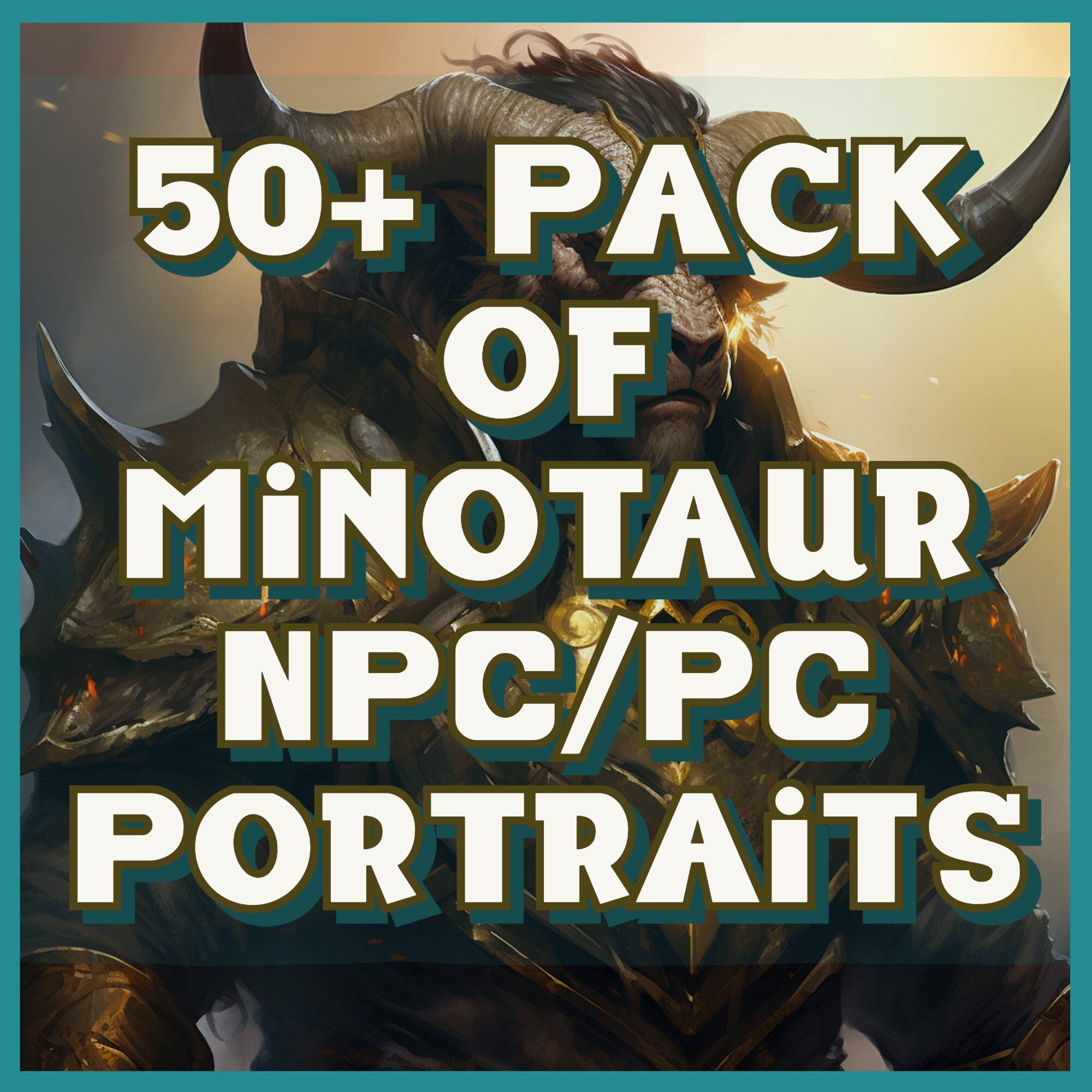 50+ D&D Character Portraits | Minotaurs | Larry Elmore Style | DnD | Dungeons and Dragons | DnD Character Inspiration | DnD Homebrew