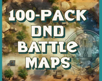 Immersive 100+ Pack of Dungeons and Dragons Battle Maps featuring Ice Wastes, Desert, Forest, Jungle, tavern settings, and more!