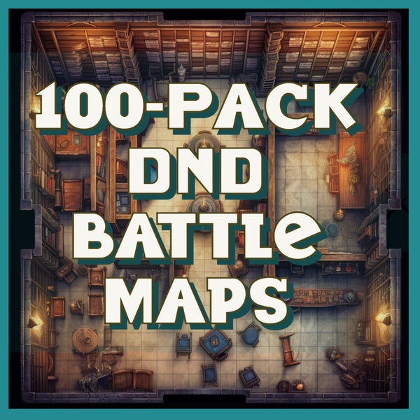 Paquete inmersivo de más de 100 mapas de batalla de mazmorras y dragones con líneas de cuadrícula: arboledas de druidas, mazmorras, tabernas y más