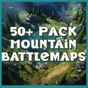 50+ D&D Mountain-Themed Battlemaps Pack - Erhöhe deine Abenteuer! | Dungeons und Drachen | DnD Weltkarten | Digitales Tabletop