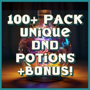 Mais de 100 pacotes de poções D&D + BÔNUS 50 páginas de poções - Prepare sua aventura! | Masmorras e Dragões | DnD | DnD5e | Desbravador | Rolo20 | VTT