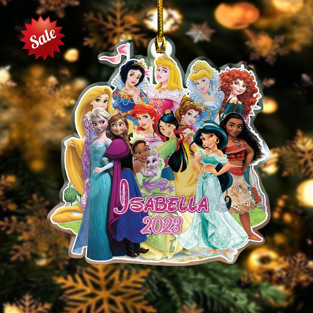 Personalized Disney Princesses Ornament Disneyland 2023 Etsy