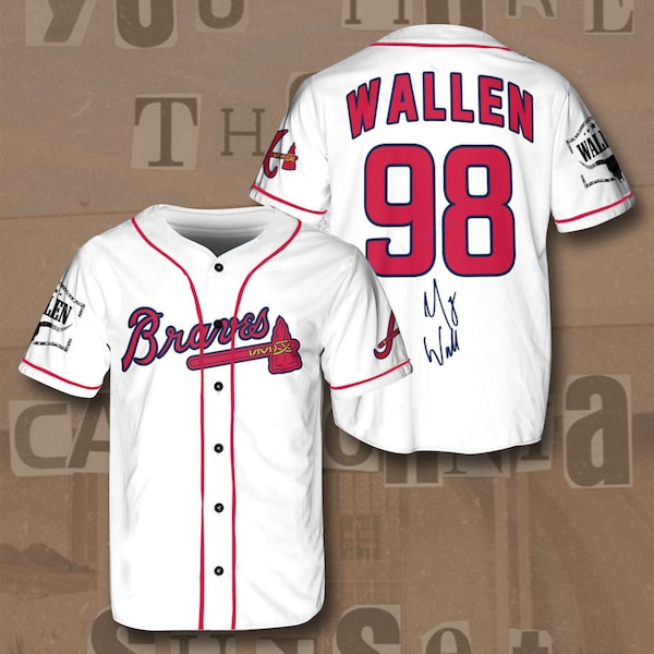 98 Braves Wallen Jersey Etsy