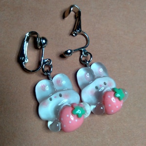 Strawberry Bun Clip-on earrings