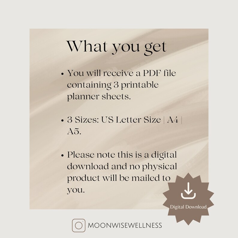 Daily Wellness Planner Printable Planner Meditation Dream Journal ...