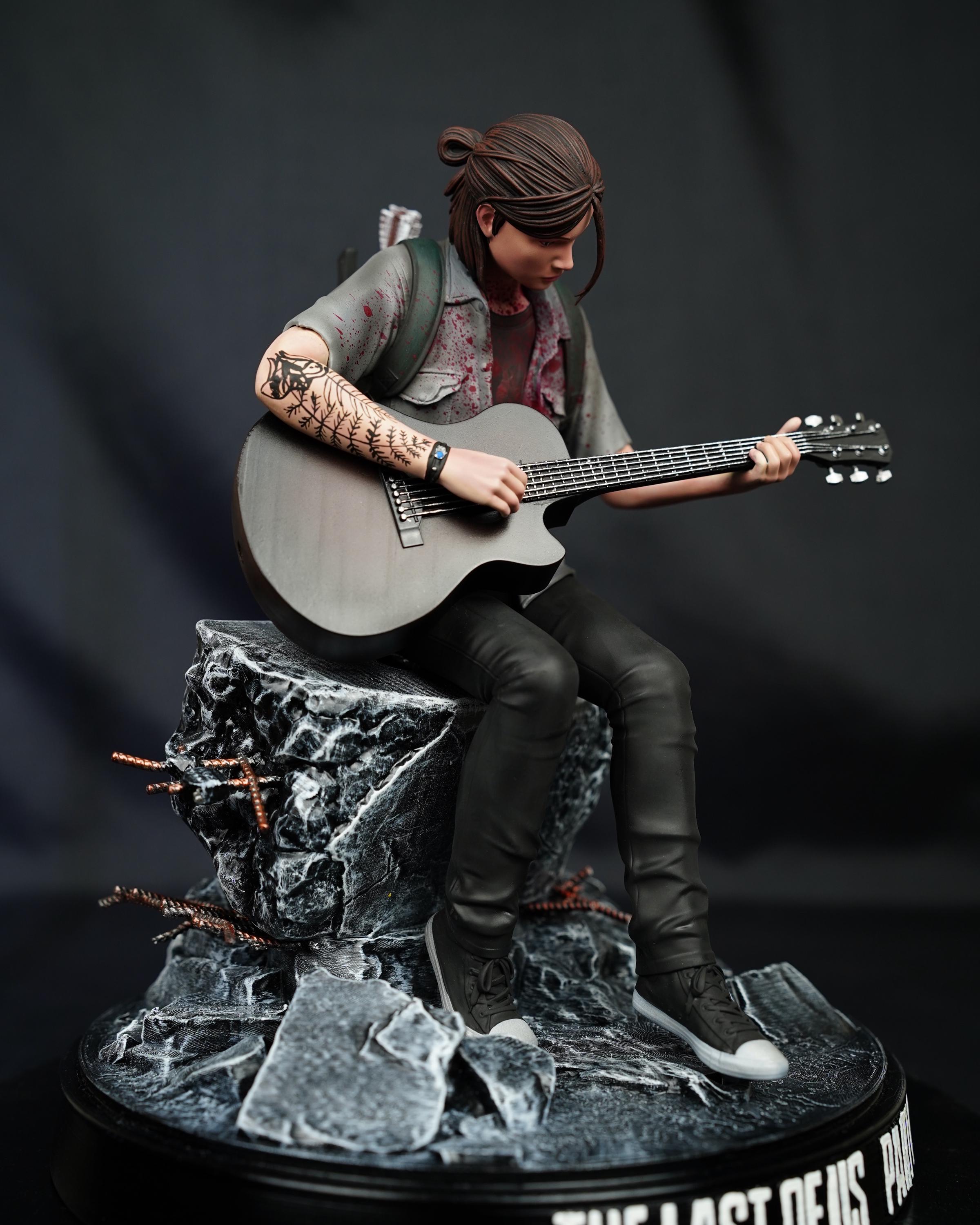 The Last of Us Part II Ellie Playing Guitar Statue | Hand Painted