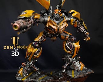 Hand Painted Bumblebee 3D Printed Figure – Sci-Fi Robot Collectible Statue