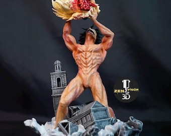 Eren Yeager Titan Statue – Hand-Painted Resin Diorama