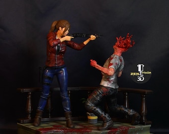 Estatua de Claire Redfield hecha a mano – Diorama coleccionable de Resident Evil 2