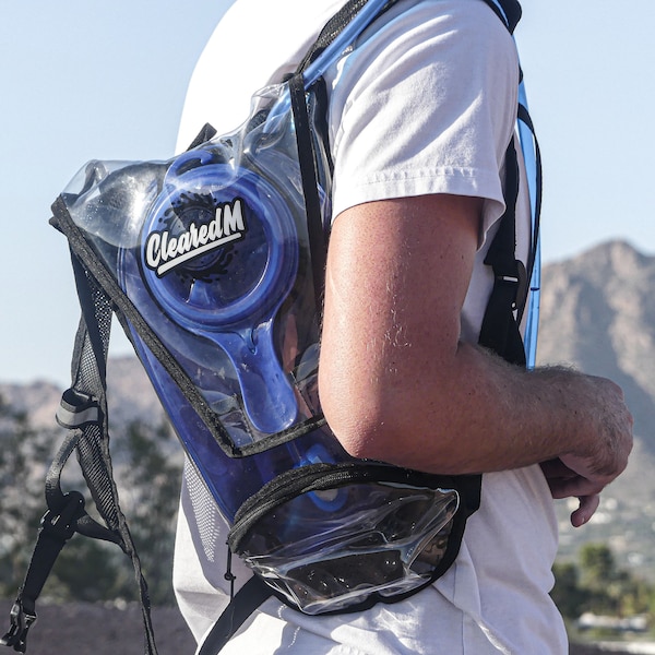 Clear Hydration Backpack - Clear Bag with 1.5L Water Bladder Included, Hydropack for Festivals, Rave Accessories