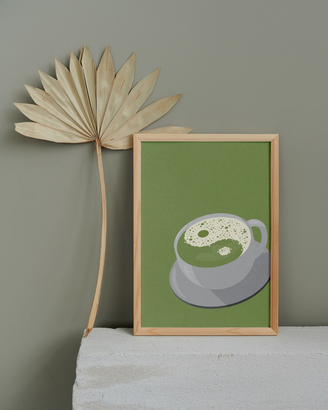 Matcha Art Print Digital Download Green Tea Wall Art Yin Yang Symbol ...