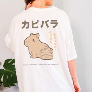 Japanese Capybara T-Shirt Japanese TShirt Unisex Cute Capybara Shirt Crewneck Casual Retro Shirt Capybara Lovers Gift Capybara Graphic Tee