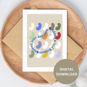 Cartão de feliz aniversário vegano para impressão, download digital, amor animal