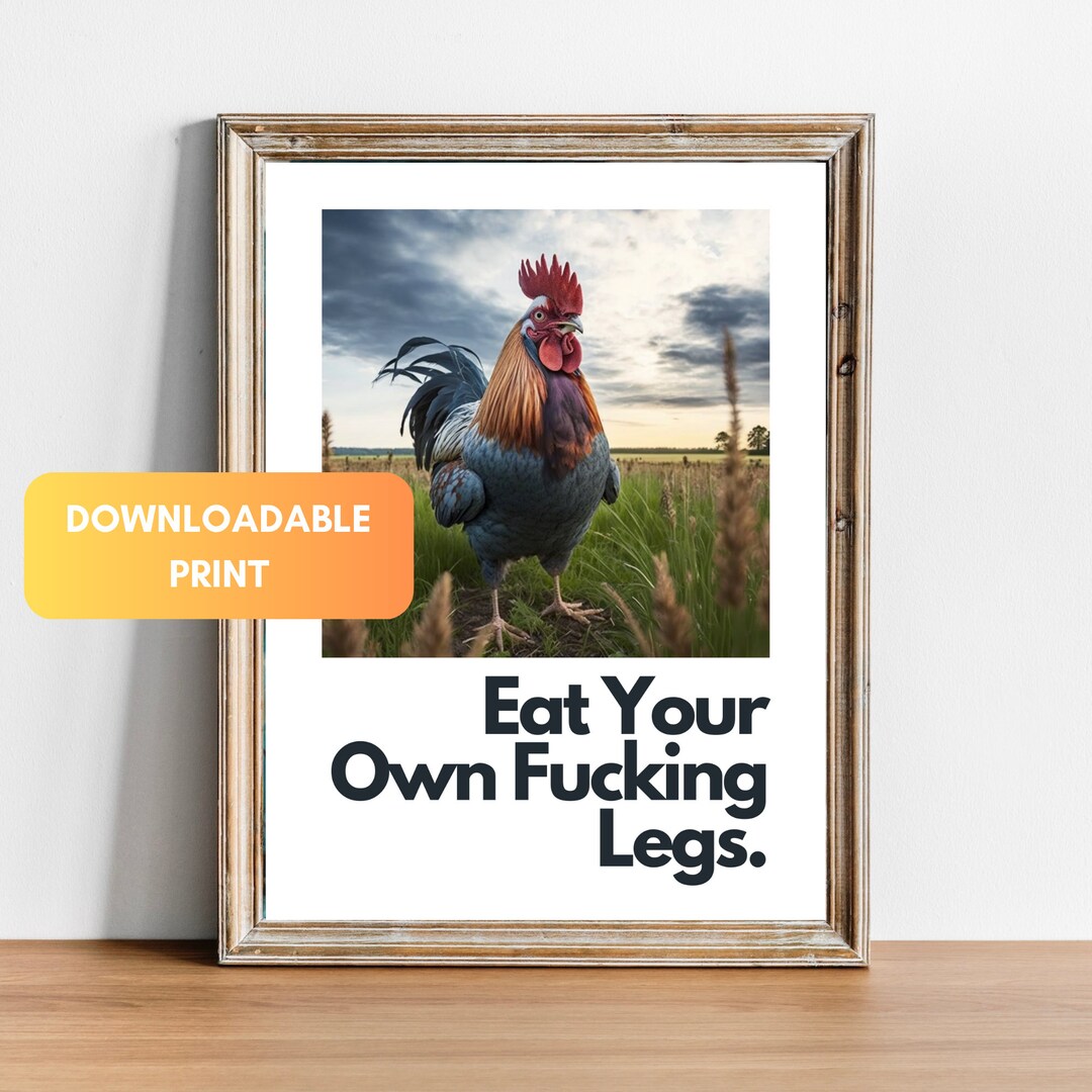 Vegan Rooster Quote Printable Poster Animal Activism & Etsy