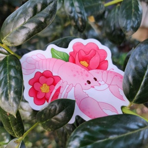 Pinke Hummer Blume Vinyl Sticker
