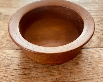Teak Turned Wood Bowl / Trinket Dish Mid Century