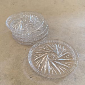 Vintage Crystal Cocktail Coasters Set of 5