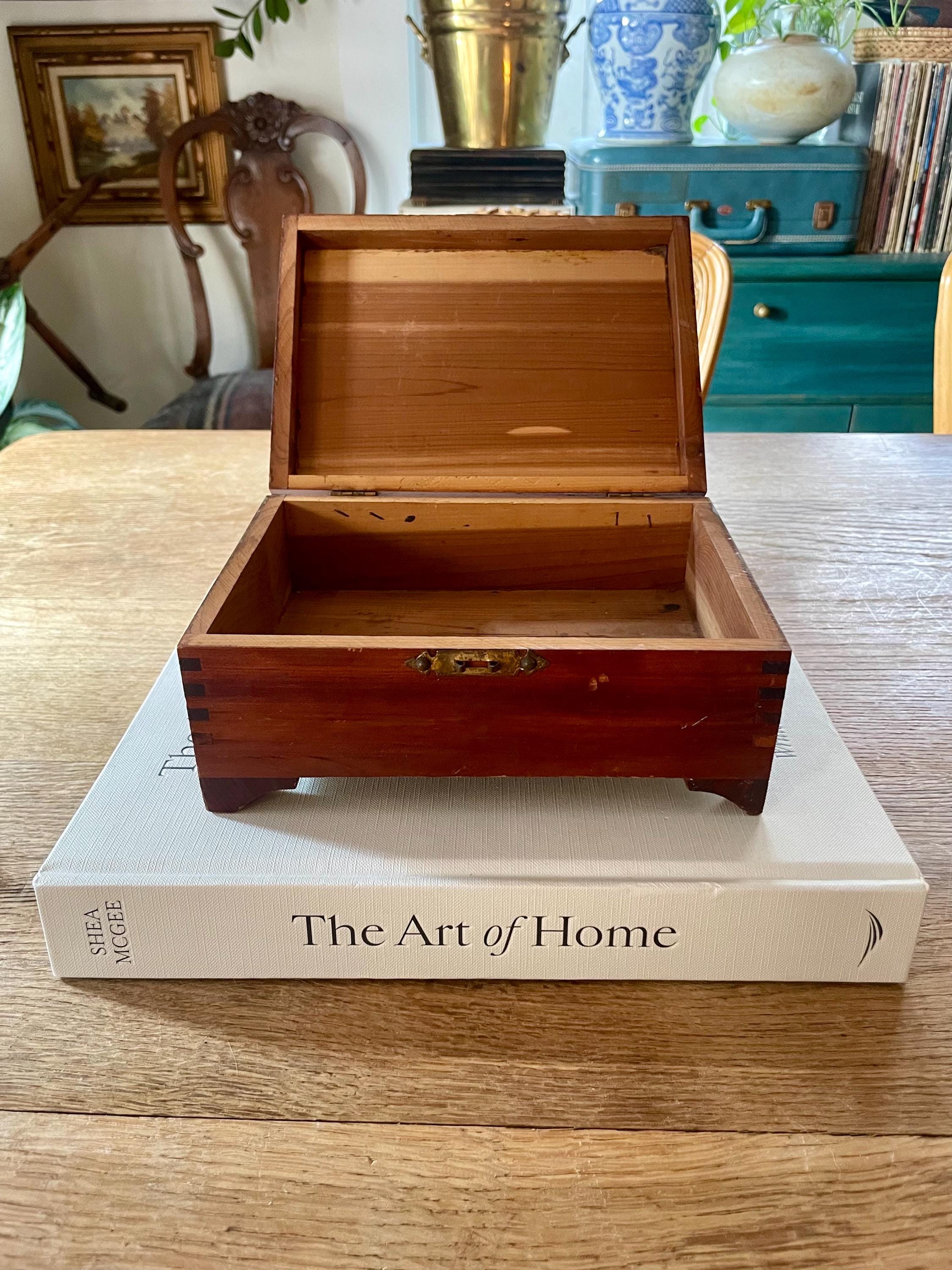 Vintage Handmade Wood Box With Ship Motif - Etsy