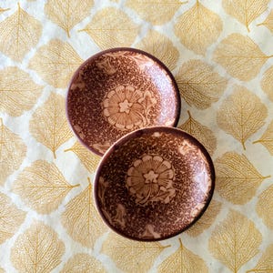 Vintage brown floral butter pats