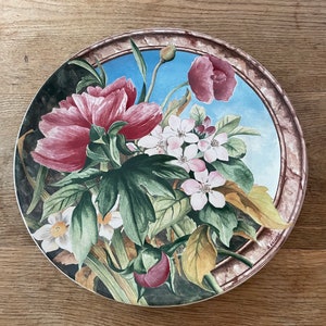 Rare Gien France “Volupte” Cake Plate and Dessert Plate Set of 6 in Box