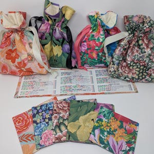 Mahjong Accessories Card Covers LARGE & REGULAR SIZES and Tile Bags Made from Vintage Fabrics