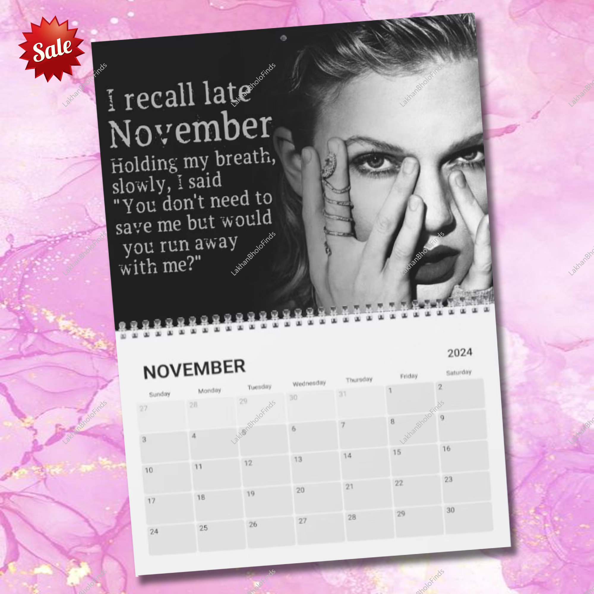 Taylor Eras Tour Calendar 2024, Custom taylor version Wall Calendar