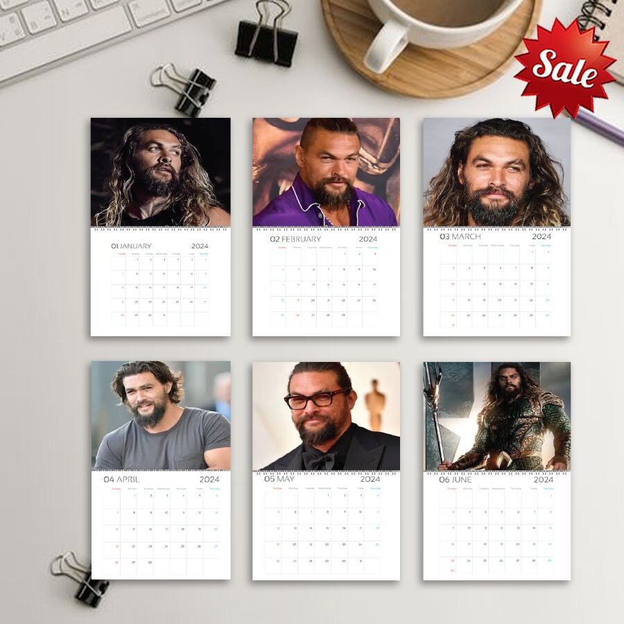 2024 Jason Momoa Wall Calendar sold by Bead ClearCut SKU 3879660