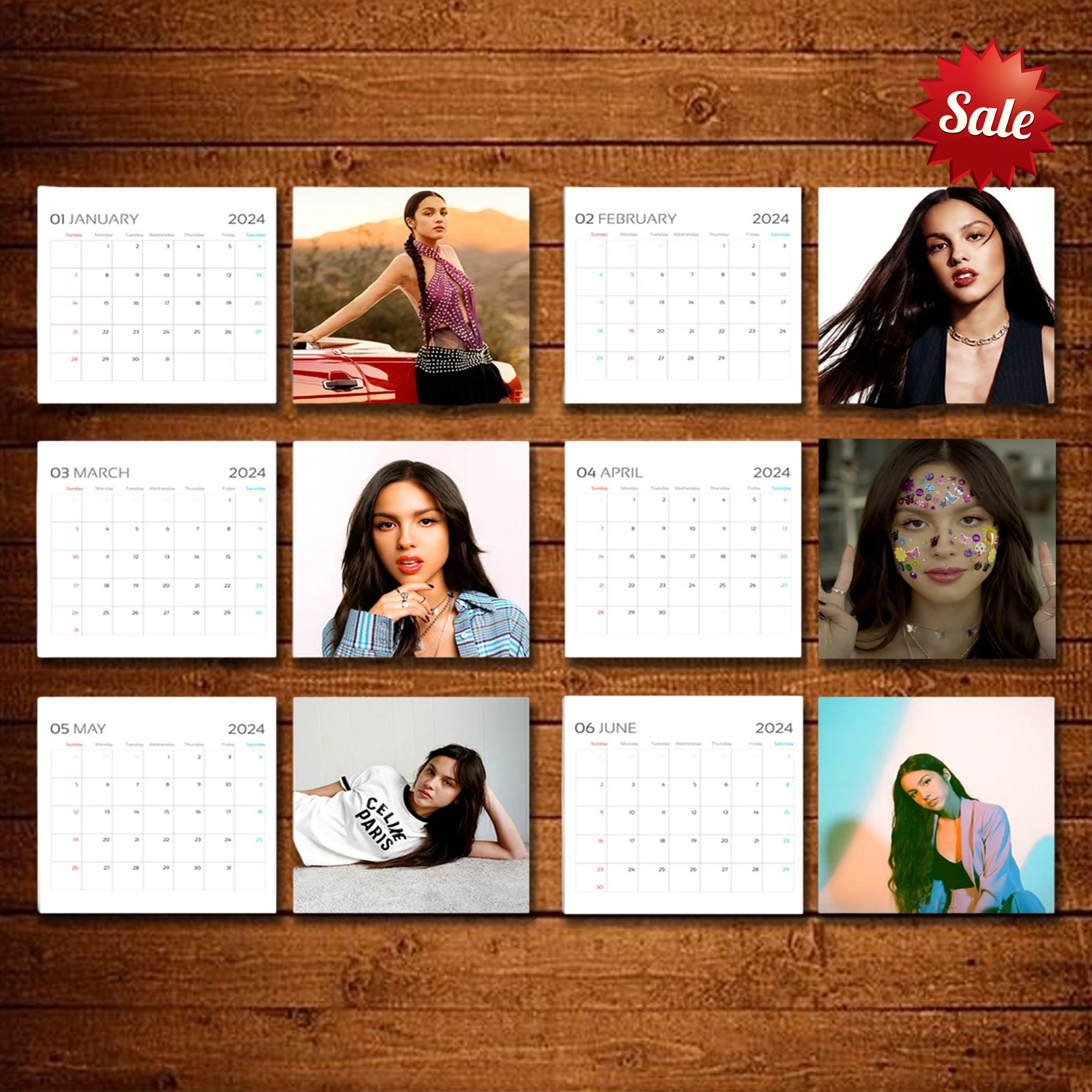 Olivia 2024 Wall Calendar, Rodrigo 2024 Desk Calendar, Celebrity
