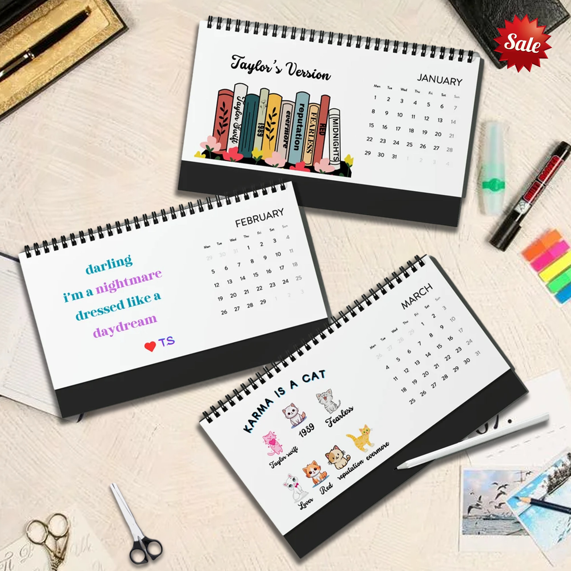 In My 2024 Era Desk Calendar, Custom taylor version Calendar sold by