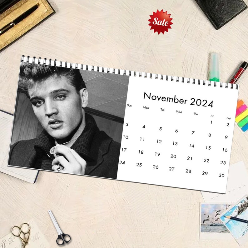 Elvis Presley Calendar 2024 Elvis 2024 Desk Calendar Etsy Australia