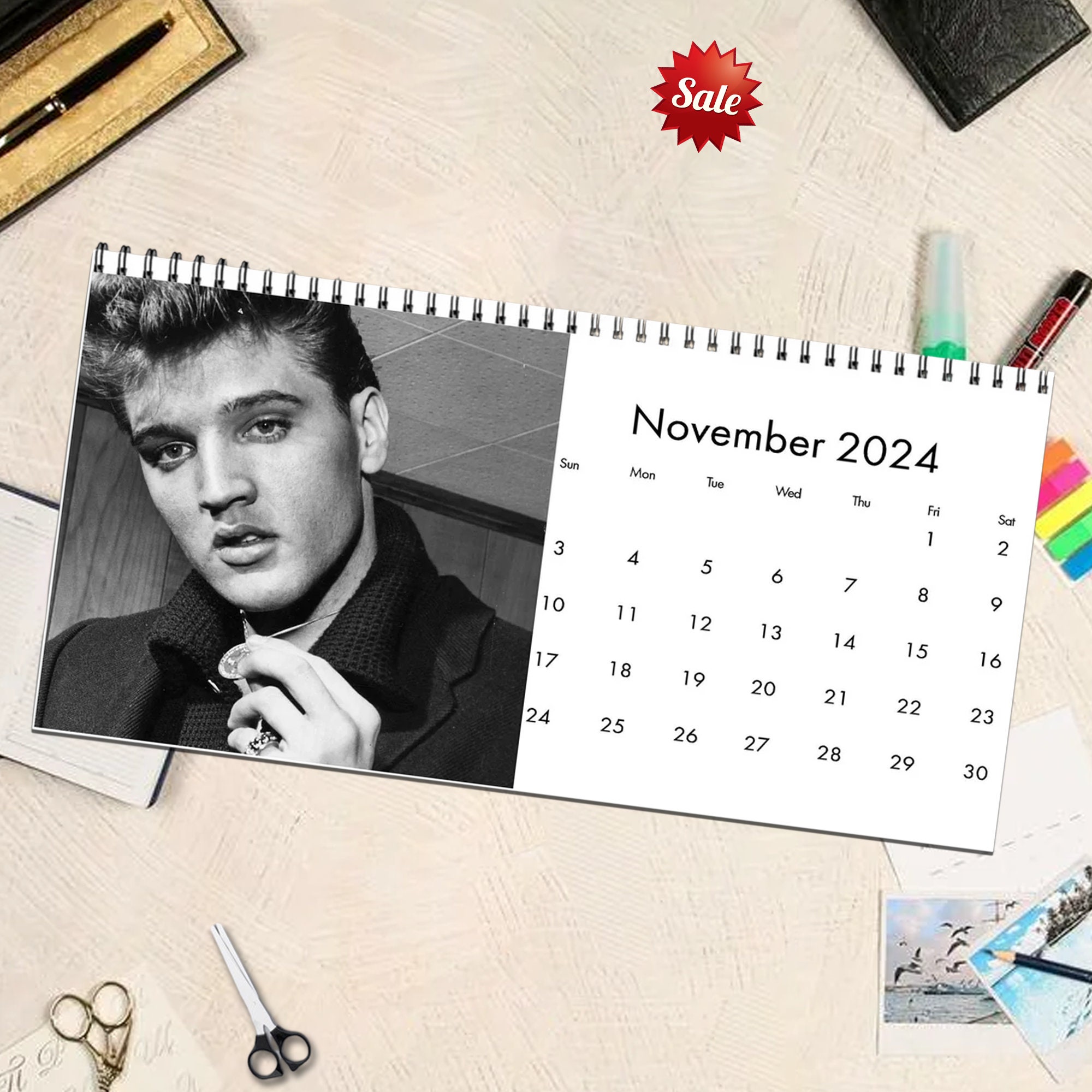 Elvis Presley Calendar 2024, Elvis 2024 Desk Calendar, Celebrity