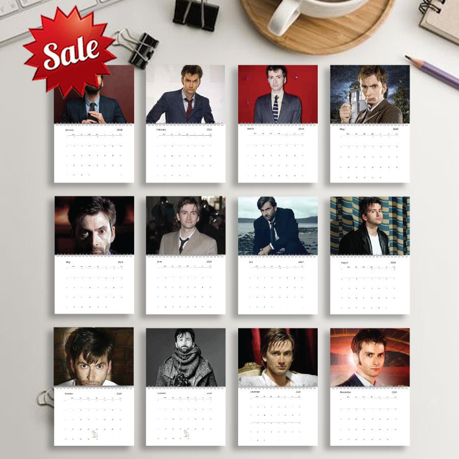 David Tennant 2024 Wall Calendar, Desk Calendar 2024, David Tennant