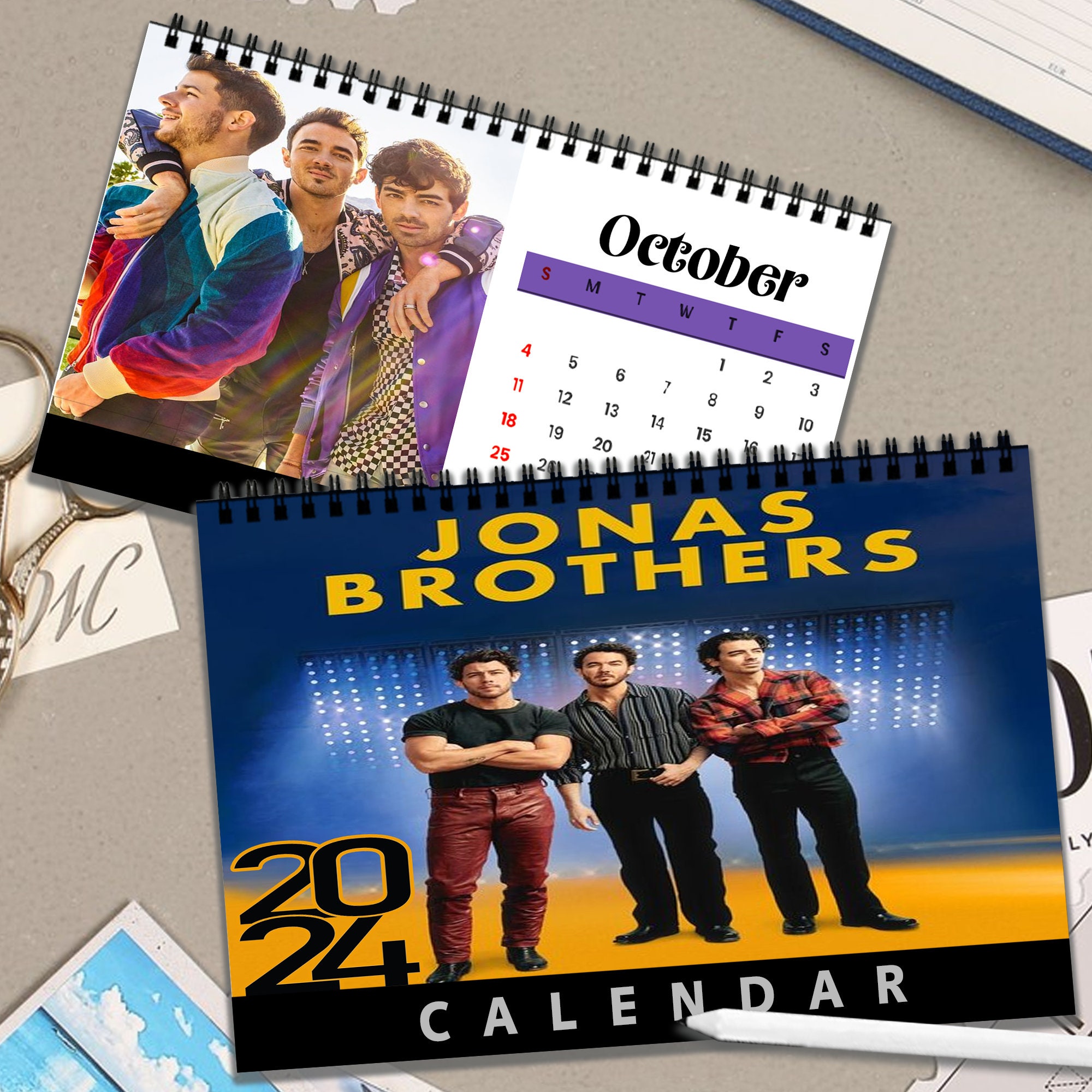 Jonas Brothers Calendar 2024, Desk Calendar 2024 sold by Vera Angiogram