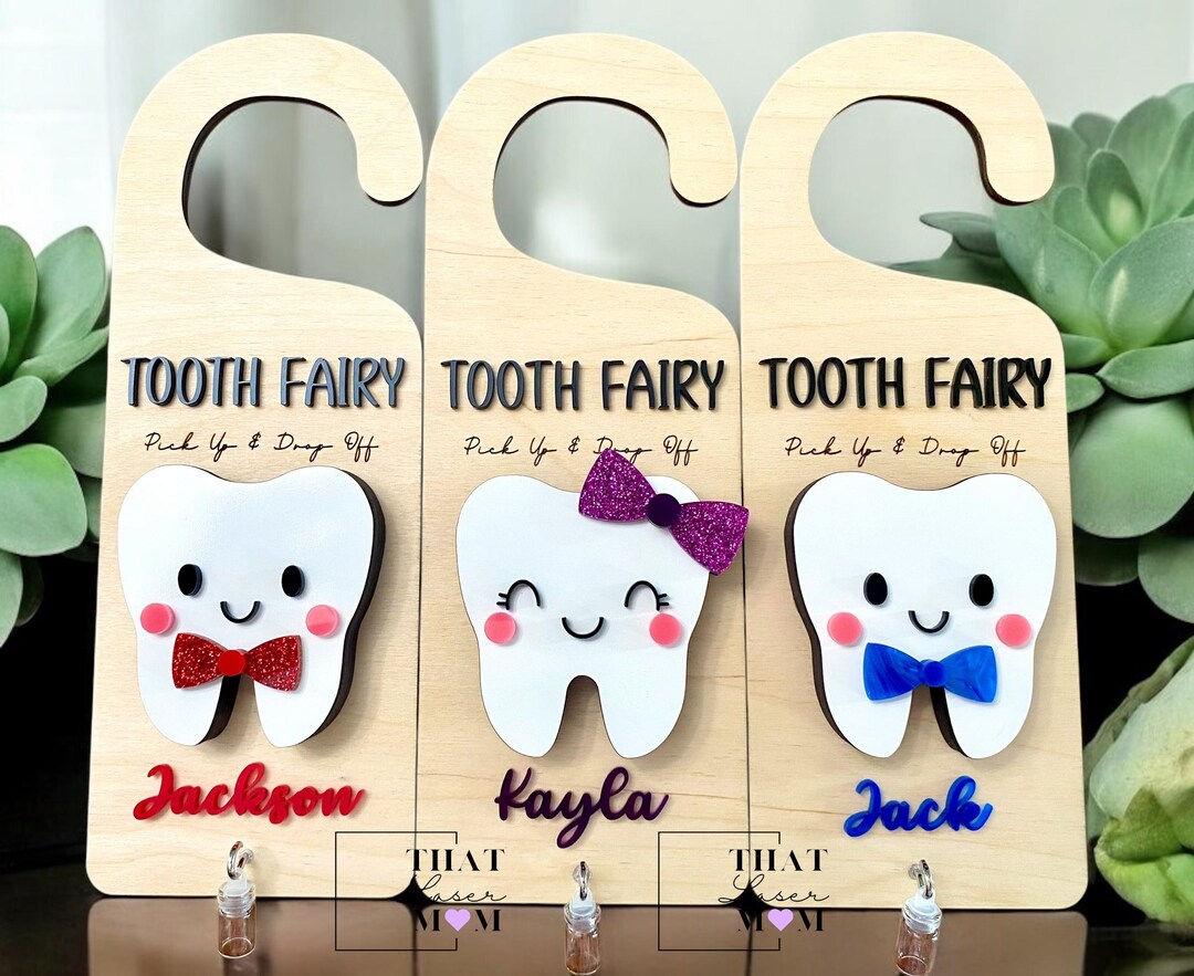 Personalized Tooth Fairy Door Hanger: Gift for Kids, Kid Custom ...